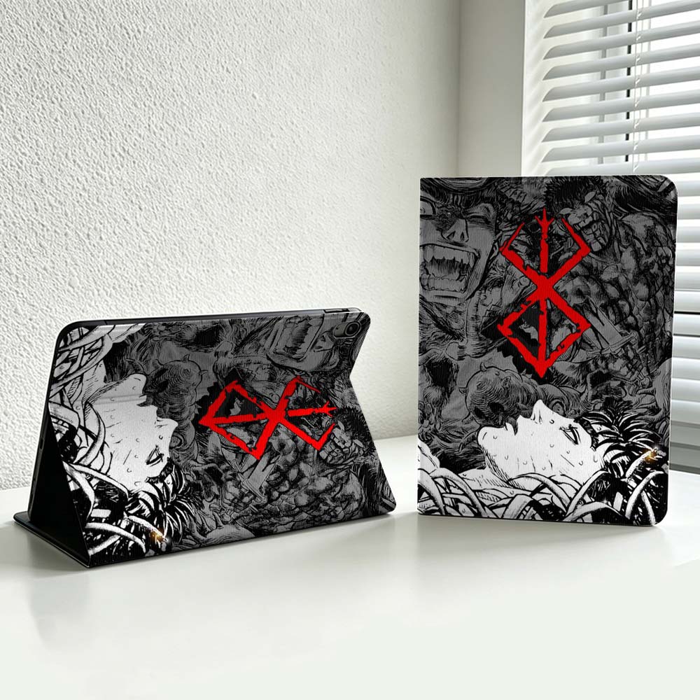 Ipad Cover Folio - Anime B-Berserk Art Logo For iPad