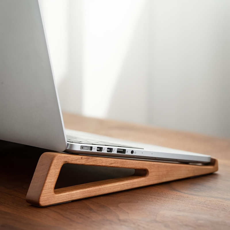 Cooling Stand Tablet - Portable Foldable Wooden Laptop Stand -