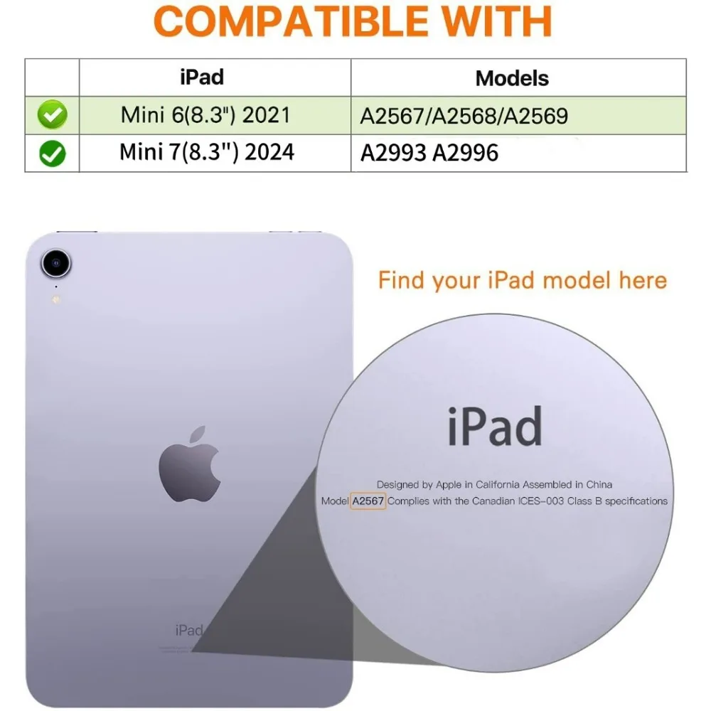 For iPad Mini 7 Case 2024 Magn - огляд і ціна Ipad Cover Folio
